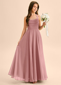 Azazie Kady Junior Dusty Rose A-Line Sweetheart Neckline Chiffon Dress image5