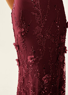 Risqunma Pink 3D Flowers Sequin Embroidery Beading Tulle Prom Dress image7