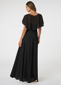 Azazie Jamie Brautjungfernkleider A-Linie Chiffon Kleid Schwarz image5