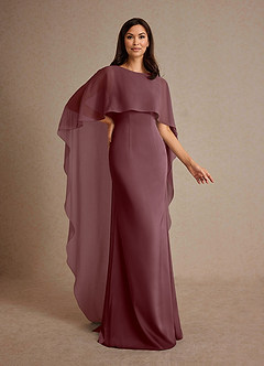 Azazie Milfred vestidos de madre de la novia Vestido de Sangrado de Satén Elástico de Recto con Cuello de barco image3