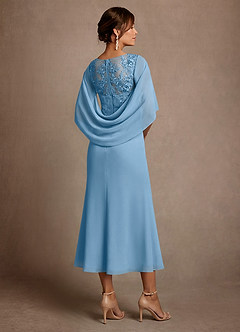 Azazie Forums Mother of the Bride Dresses Steel Blue A-Line Lace Dress image2