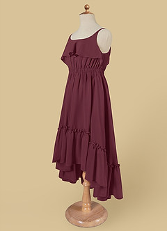 Azazie Karmen Abiti da Ragazza di Fiori Abito A-Line in Chiffon Increspato Cabernet image8