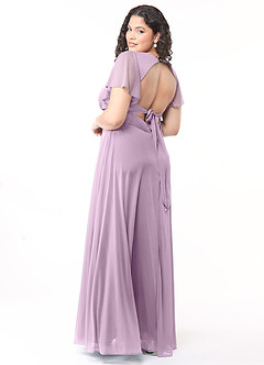 Azazie Induh Bridesmaid Dresses Wisteria A-Line Flutter V-neck Mesh Dress image10