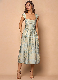 Runa 빈티지 블루 미디 드레스 image4