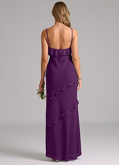 Azazie Nancie Bridesmaid Dresses Grape Mermaid Ruched Chiffon Dress image2