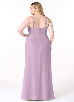 Azazie Leo Bridesmaid Dresses Wisteria Mermaid V-Neck Pleated Chiffon Dress image8