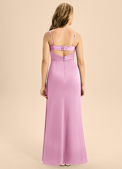 Azazie Renna Junior Meerjungfrau-Linie Plissee Stretch-Satin Kleid Bonbonrosa image2