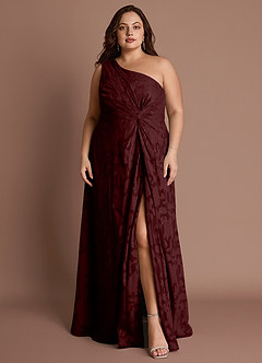 Hermosa Wine One Shoulder Maxi Dress image10