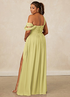 Christian Siriano Bridal for Azazie 1014 Bridesmaid Dresses Lemon Sorbet A-Line Off the Shoulder Chiffon Dress image11
