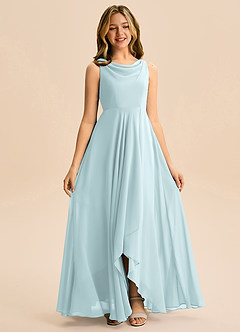 Azazie Mannie Junior Klä av A-Line i Chiffong Plisserad image3