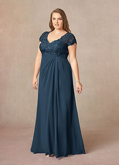 Azazie Jet Final Sale Dusty Blue A-Line Sequins Chiffon Dress image11