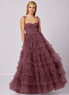 Barbie ♥ Azazie Bridesmaid Dresses Sangria A-Line Sweetheart Neckline Tulle Dress image4