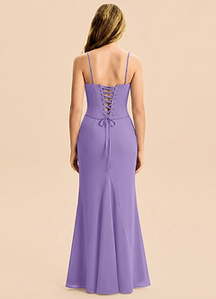 Azazie Sorrel Junior Meerjungfrau-Linie Plissee Chiffon Kleid Tahiti image7