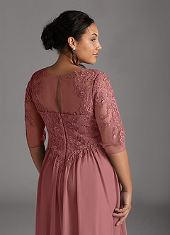 Azazie Harriet Mother of the Bride Dresses Desert Rose A-Line Scoop lace Mesh Dress image8
