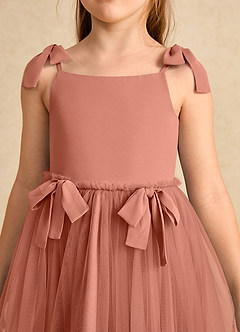 Azazie Jaci Sukienki dla dziewczynek sypiących kwiaty Linia A Pasek spaghetti Szyfon Długość kostki Sukienka image7