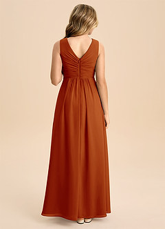 Azazie Skyla Junior A-Linie Plissee Chiffon Kleid Paprika image2