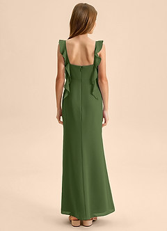 Azazie Jessamine Junior Olive Mermaid Sweetheart Neckline Chiffon Dress image2