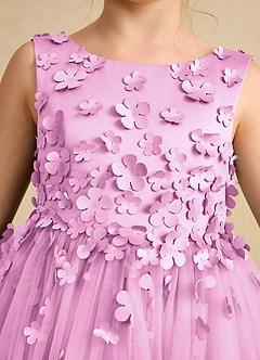 Azazie Lana Flower Girl Dresses Candy Pink A-Line Sleeveless Matte Satin Dress image6