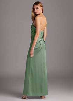 Azazie Lexie Bridesmaid Dresses Matcha Sheath Strapless Stretch Satin Convertible Dress image5
