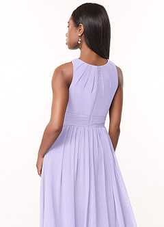Azazie Harper Bridesmaid Dresses Lilac A-Line Pleated Chiffon Dress image4