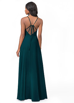 Azazie Everleigh Bridesmaid Dresses Pine A-Line Sweetheart Pleated Chiffon Dress image2