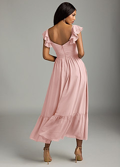 Azazie Anaya Bridesmaid Dresses Powder Pink A-Line Sweetheart Neckline Chiffon Dress image5