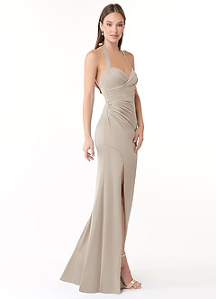 Azazie Emeria Bridesmaid Dresses Frost Mermaid Pleated Stretch Satin Dress image6