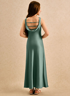 Azazie Raspberry Girls Formal Flower Girl Klänningar Klä A-Line i Stretch Satin Plisserad image2