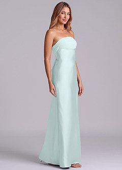 Azazie Ailanie Brudtärnklänningar Klä av Tubklänning i Stretch Satin Axelbandslös Havsglas image4