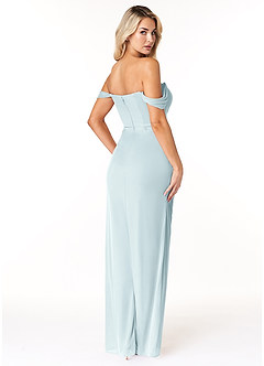 Azazie Tessa Bridesmaid Dresses Mist Sheath Sweetheart Off-The-Shoulder Mesh Convertible Dress image5