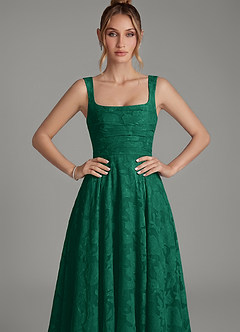 Azazie Azaria Brautjungfernkleider A-Linie Korsett Blumen-Burnout Kleid Smaragd image6