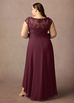 Azazie Irmeli Kleider für die Brautmutter A-Linie Spitze Chiffon Kleid Cabernetrot image8