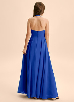 Azazie Kady Junior A-Linie Herzausschnitt Chiffon Kleid Königsblau image2