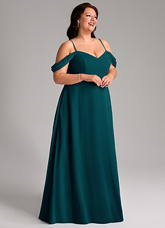 Azazie Marley Bridesmaid Dresses Pine A-Line Off the Shoulder Chiffon Convertible Dress image15