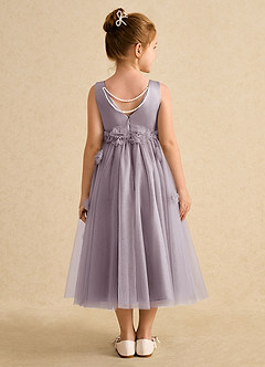 Azazie Lux Flower Girl Dresses Dusk A-Line Beaded Tulle Dress image2
