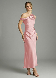 Azazie Emerson At-home Try On Dresses Black Mermaid Off the Shoulder Stretch Satin Dress image3