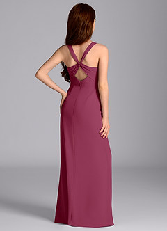 Azazie Mero Junior Mulberry Mermaid Pleated Chiffon Dress image7