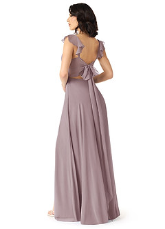Azazie Everett Abiti da Damigella Abito A-Line in Chiffon Increspato con Scollo a V Dusk image2
