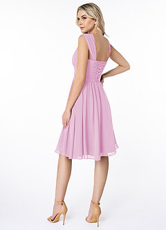 Azazie Angie Brautjungfernkleider A-Linie Korsett Chiffon Kleid Bonbonrosa image5
