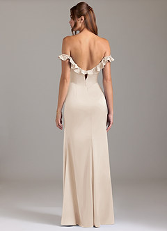 Azazie Callie Bridesmaid Dresses White Alabaster A-Line Ruched Stretch Satin Convertible Dress image7