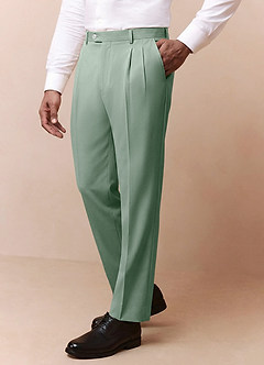 front Owen Dusty Sage Lightweight Tailored Dress Pants