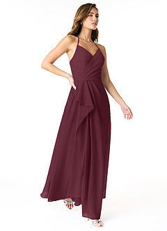 Azazie Dawn Bridesmaid Dresses A-Line Pleated Chiffon Floor-Length Dress image2