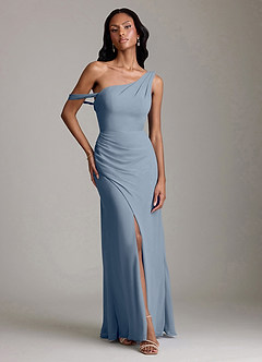 Azazie Madelyn Bridesmaid Dresses Twilight Mermaid One Shoulder Chiffon Convertible Dress image1