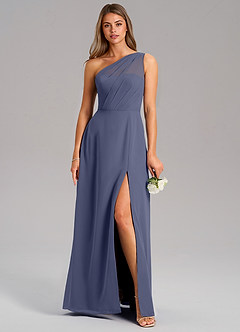 Azazie Phaedra Bridesmaid Dresses Stormy A-Line One Shoulder Chiffon Dress image3