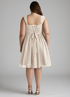 Azazie Angie Bridesmaid Dresses White Alabaster A-Line Corset Chiffon Dress image18