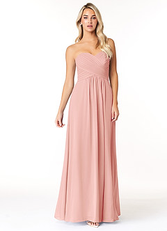 Azazie Yazmin Bridesmaid Dresses Rosette A-Line Sweetheart Neckline Chiffon Convertible Dress image4