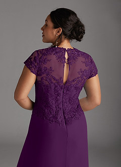 Azazie Junie Mère de la mariée Robes Robe Trapèze en Mousseline de soie Dentelle Grain De Raisin image9