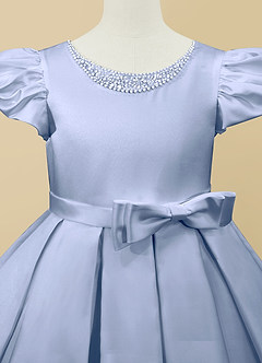 Azazie Jewel Blumenmädchenkleider Ballkleid Plissee Matte Satin Kleid Eis image7