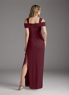 Azazie Weitzman vestidos de madre de la novia Vestido de Cabernet de Malla de Recto con Lentejuela image5