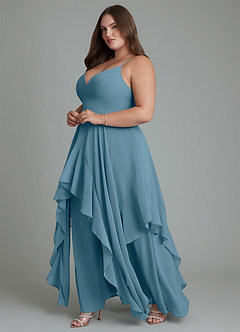 Azazie Zaina Abiti da Damigella Abito A-Line in Chiffon Bermuda image11